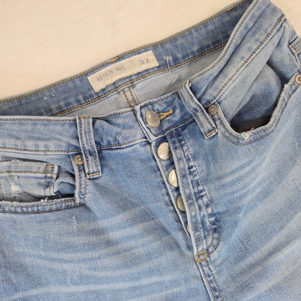 Miss Me High Rise Flare Jeans Light Wash Button Fly H1057F Size 27 Inseam 34